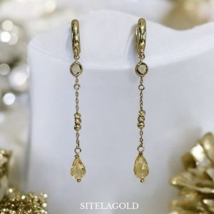 Златни висящи обеци SITELAGOLD 241208